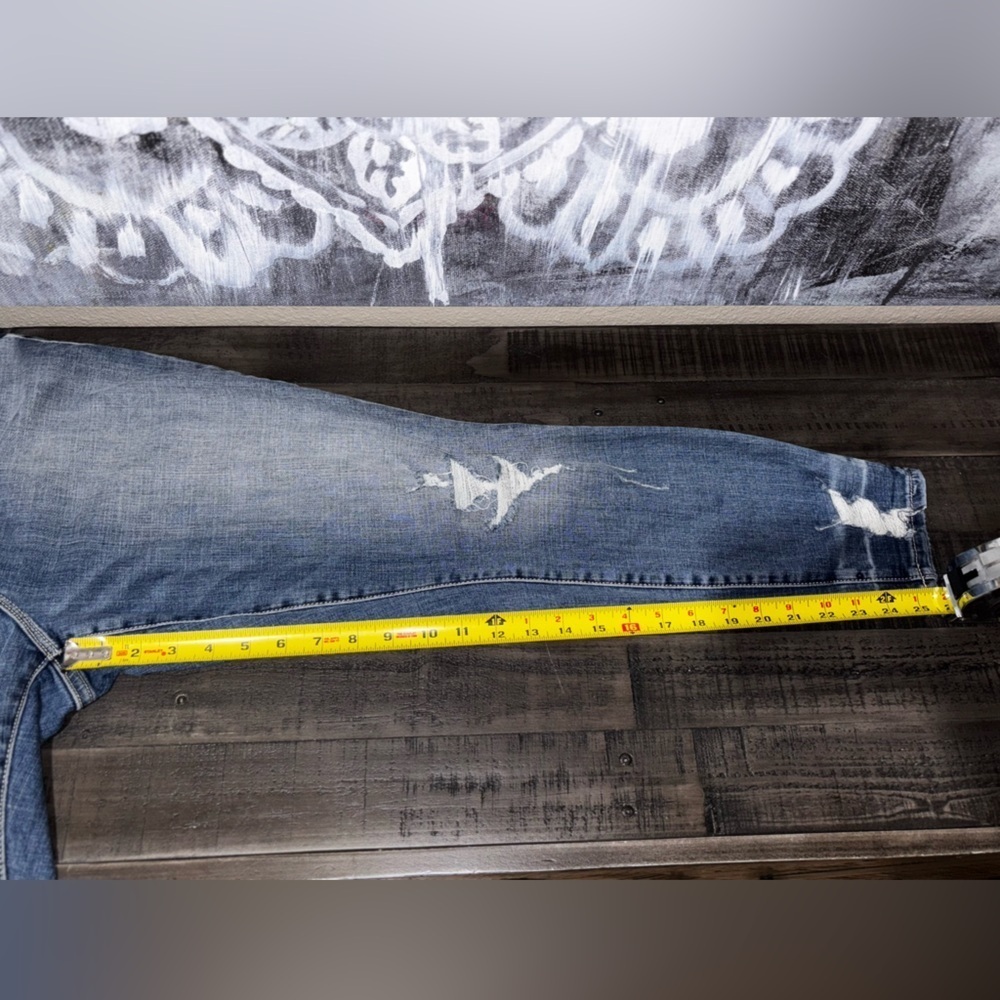 Good American Good Waist Jeans Size 15 Chew Hem Ankle Skinny GWCCH075T Distres‌‌ - Picture 11 of 12